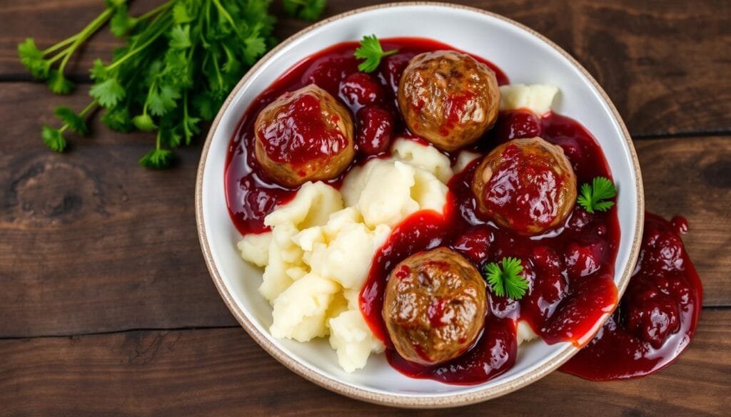 Köttbullar med potatismos och lingonsylt