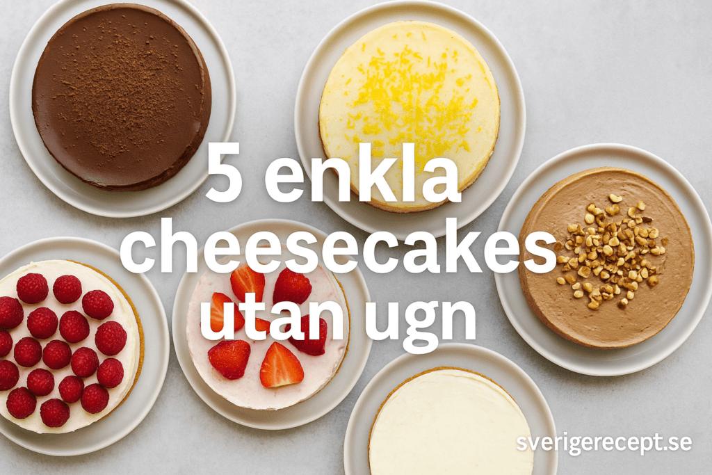 5 enkla cheesecakes utan ugn