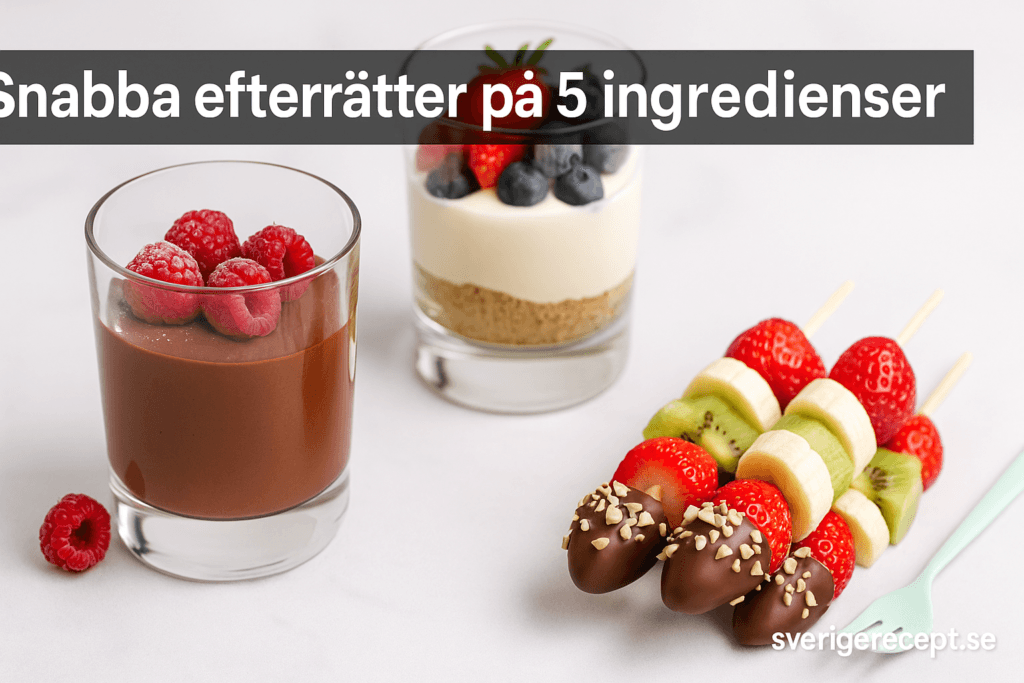 Snabba efterrätter på 5 ingredienser – enkla och goda recept
