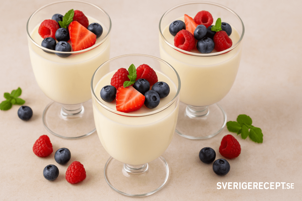 Italiensk panna cotta med bär – en klassisk dessert med frisk topping
