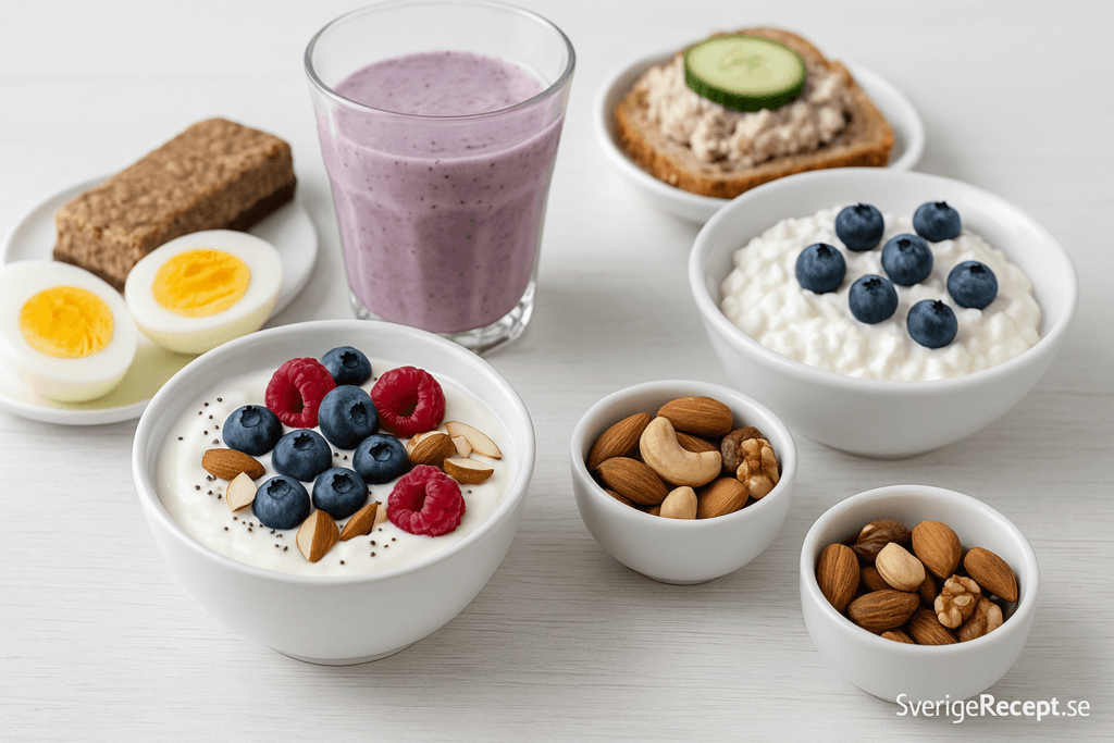 Nyttiga mellanmål med mycket protein – håll energin uppe hela dagen