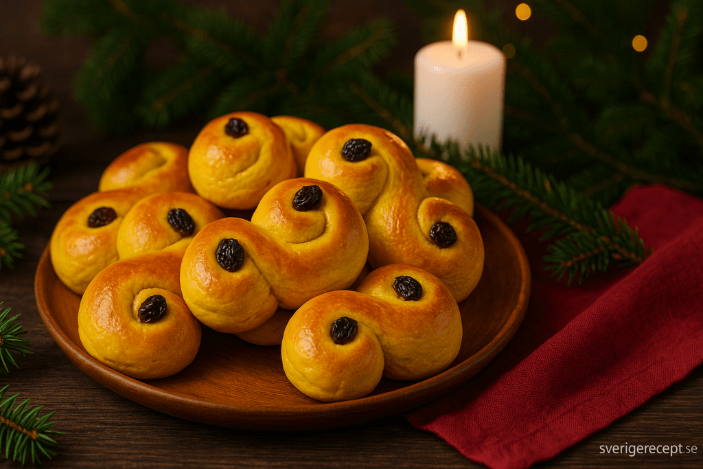 Klassiska saffransbullar – gyllene, saftiga och fyllda med julens magi