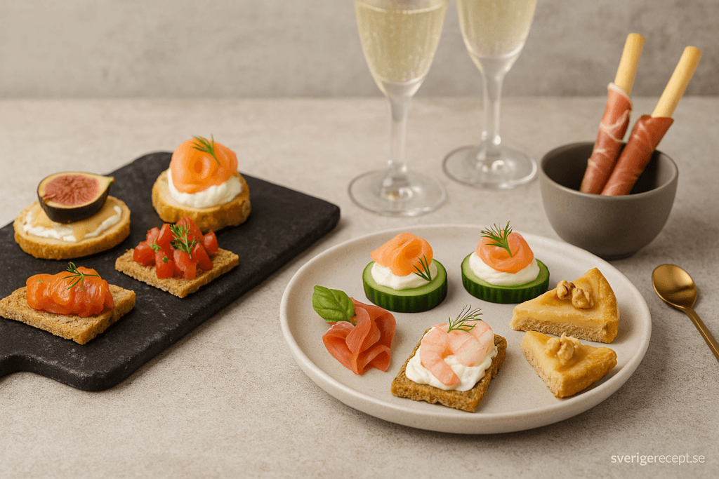 Nyårssnittar på 15 minuter – eleganta små munsbitar för festen