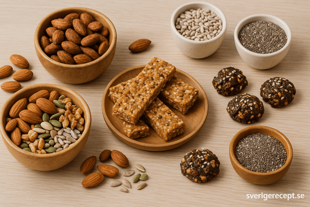 Nyttiga snacks med nötter och frön – energi på naturligt sätt