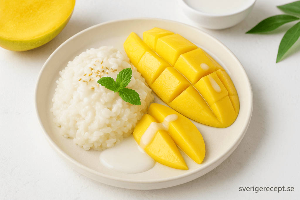 Thailändsk Mango Sticky Rice – tropisk dessert med kokos och mango