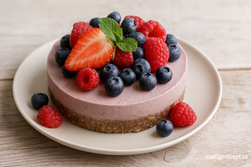 Raw food-cheesecake med bär – en hälsosam dessertfavorit