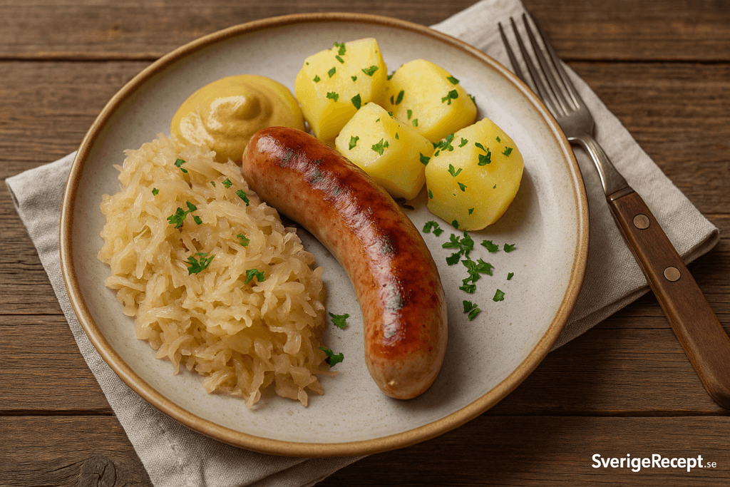 Tysk bratwurst med surkål – klassisk smak från Tyskland på svenskt vis