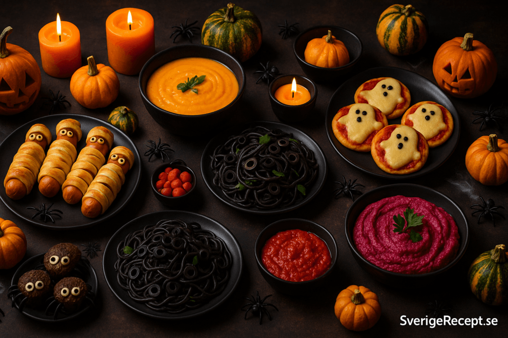 Halloween-buffé för festen – läskigt goda rätter för stora och små